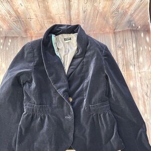 J. Crew Women's Dark Blue Velvet Blazer